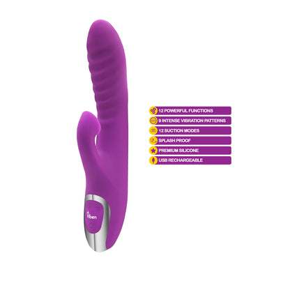 Viben Frenzy Clitoral Suction Rabbit Vibrator – Berry