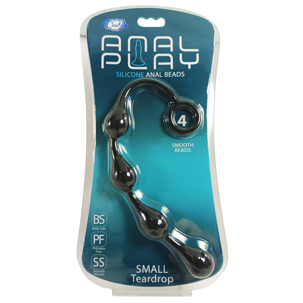 Cloud 9 Silicone Anal Teardrop Plug, Small, Black