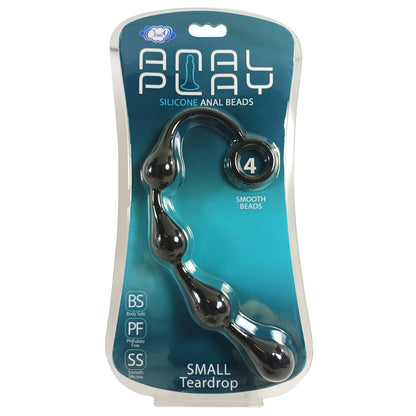 Cloud 9 Silicone Anal Teardrop Plug, Small, Black