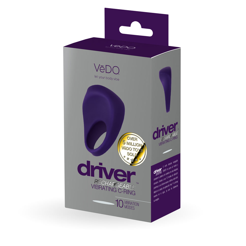 Vedo Driver Rechargeable Vibrating C-Ring – Purple