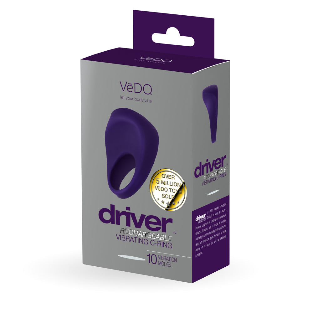 Vedo Driver Rechargeable Vibrating C-Ring – Purple