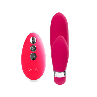 Jeni C-Shaped Dual Motor Vibe With Remote Pink