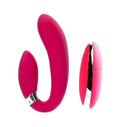 Jeni C-Shaped Dual Motor Vibe With Remote Pink