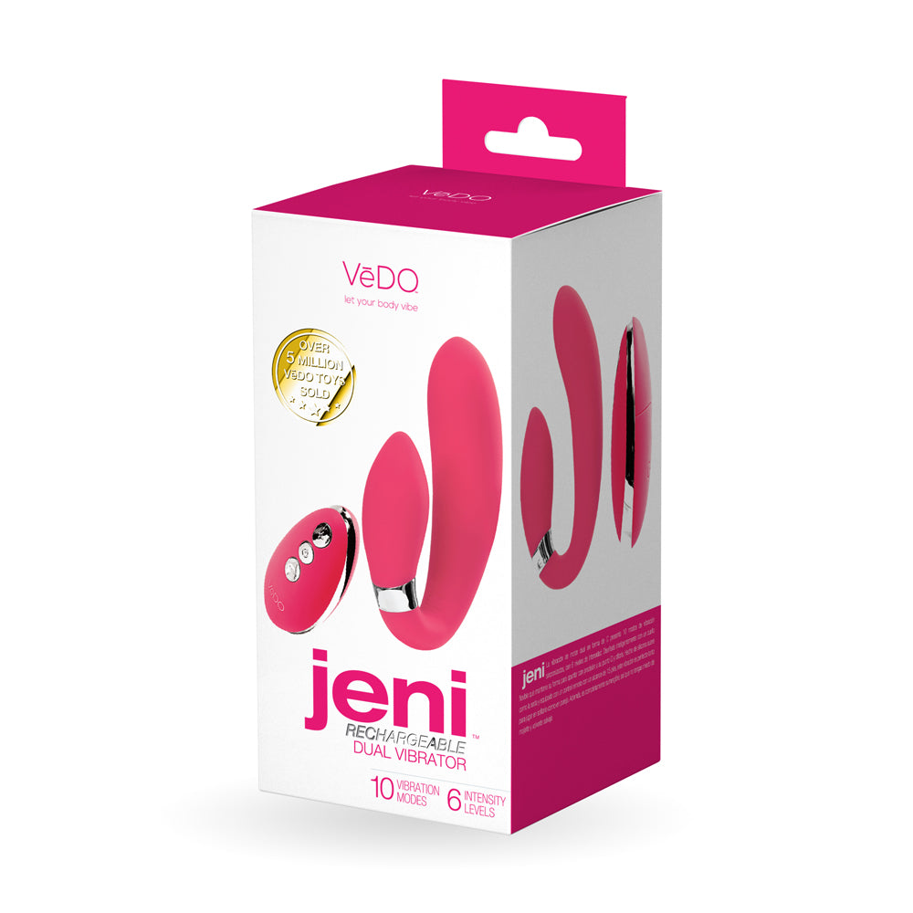 Jeni C-Shaped Dual Motor Vibe With Remote Pink