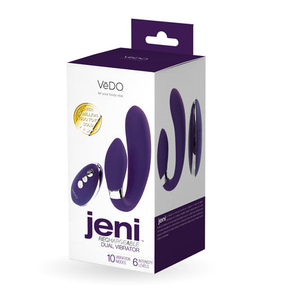 Jeni C-Shaped Dual Motor Vibe With Remote Purple