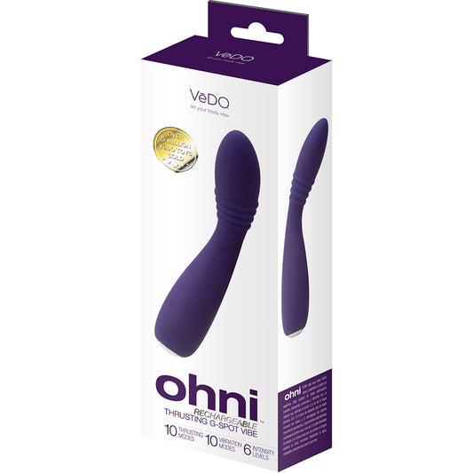 Ohni Rechargeable G-Spot Thrusting Vibe Purple