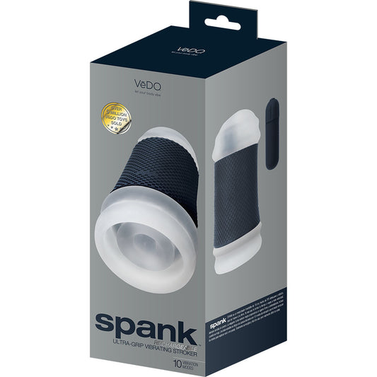 Spank Rechargeable Vibrating Stroker Clear