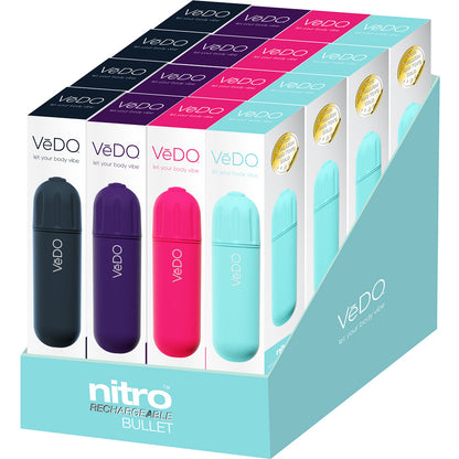 Nitro Rechargeable Bullet Vibe Assort 16pc Display