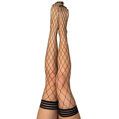 Michelle Black Large Fishnet Stockings - Size A