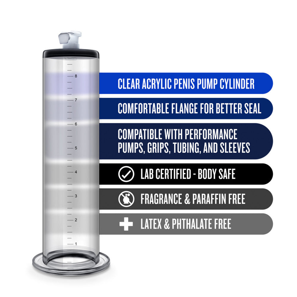 Penis Pump Cylinder 9 in x 1.75 in, Clear - Performance