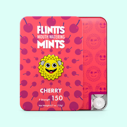 Flintts Mints Cherry Flavor – F Strength 150 | Mouthwatering Tingling Mints