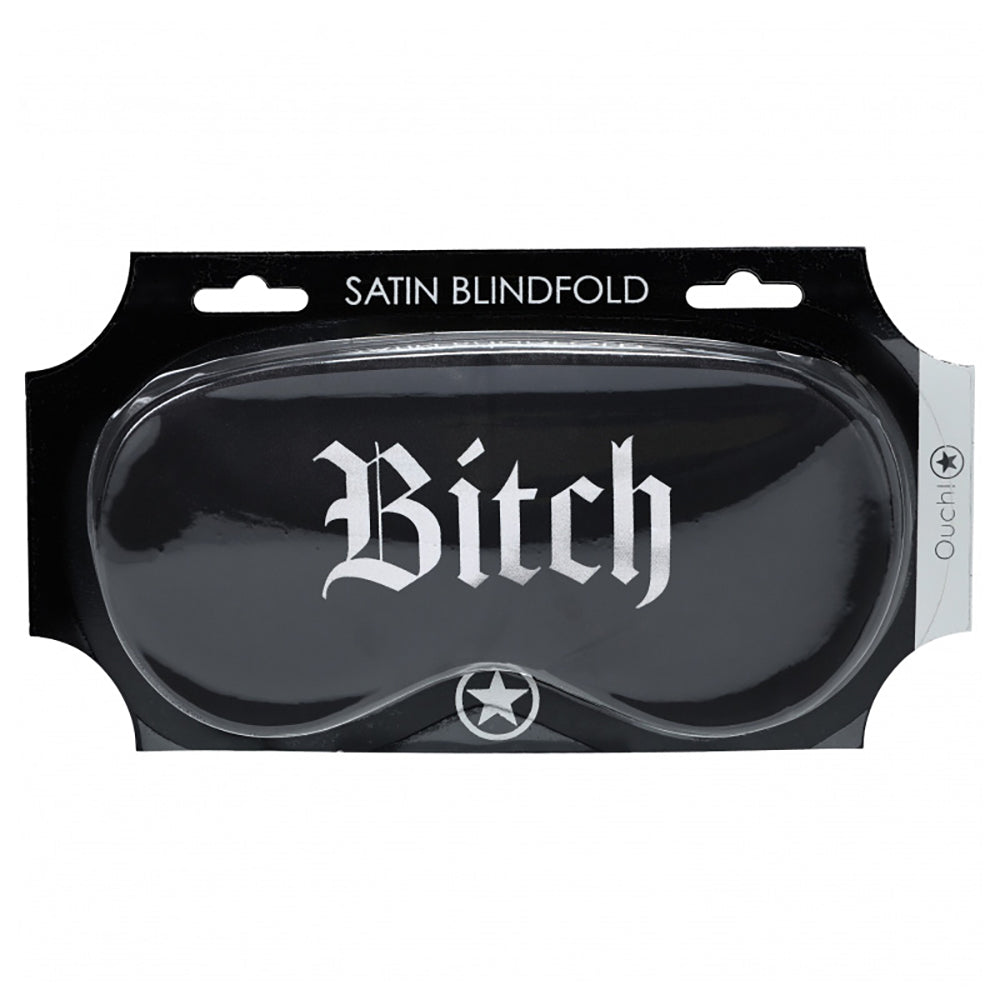 Ouch! Bitch Printed Mask Satin Black