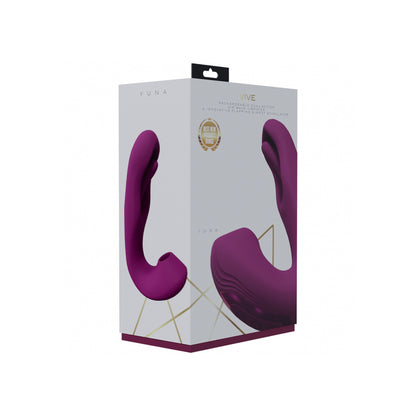 Vive Yuna Rechargeable Dual Action Airwave Vibrator With Innovative G-Spot Flapping Stimulator Pink