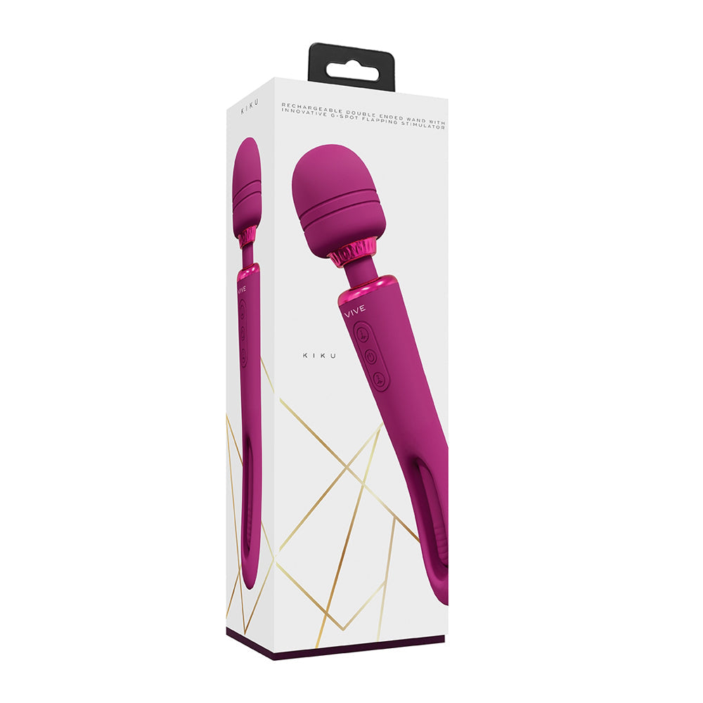 Vive Kiku Double Wand With G-Spot Flapping Pink