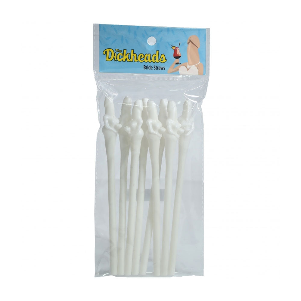 Dickheads Bride Straws Flesh Tone – Disposable Party Straws for Bachelorette Parties and Bridal Showers