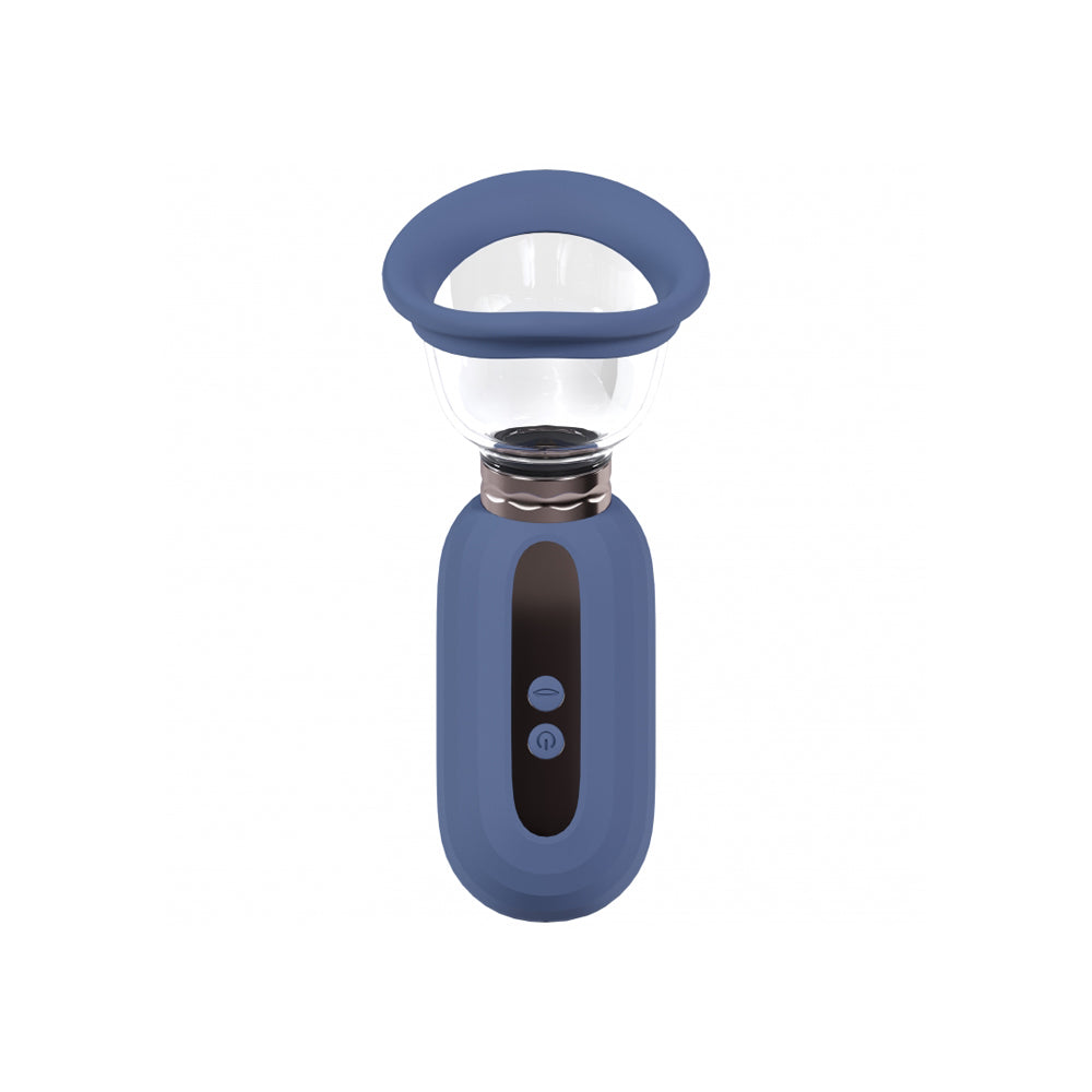 Pumped Dazzling Automatic 5-Speed Silicone Rechargeable Vulva Clitoral Nipple & Breast Pump - Blue