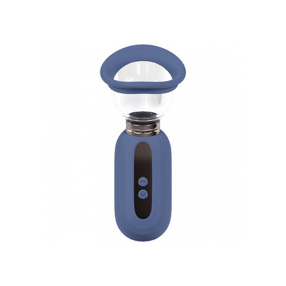 Pumped Dazzling Automatic 5-Speed Silicone Rechargeable Vulva Clitoral Nipple & Breast Pump - Blue