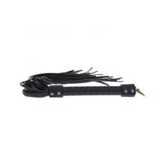 Ouch! Venice Collection Flogger – Black Faux Leather BDSM Flogger for Impact Play
