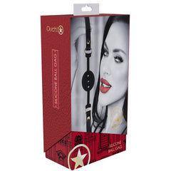Ouch! Milan Collection Silicone Ball Gag – Black/Red