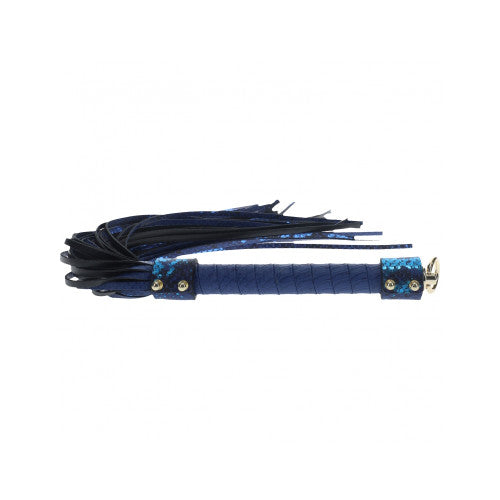 Ouch! Florence Collection Flogger – Blue Faux Leather BDSM Flogger for Impact Play