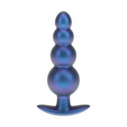 Ouch! Beaded Anal Plug Silicone Metallic Blue