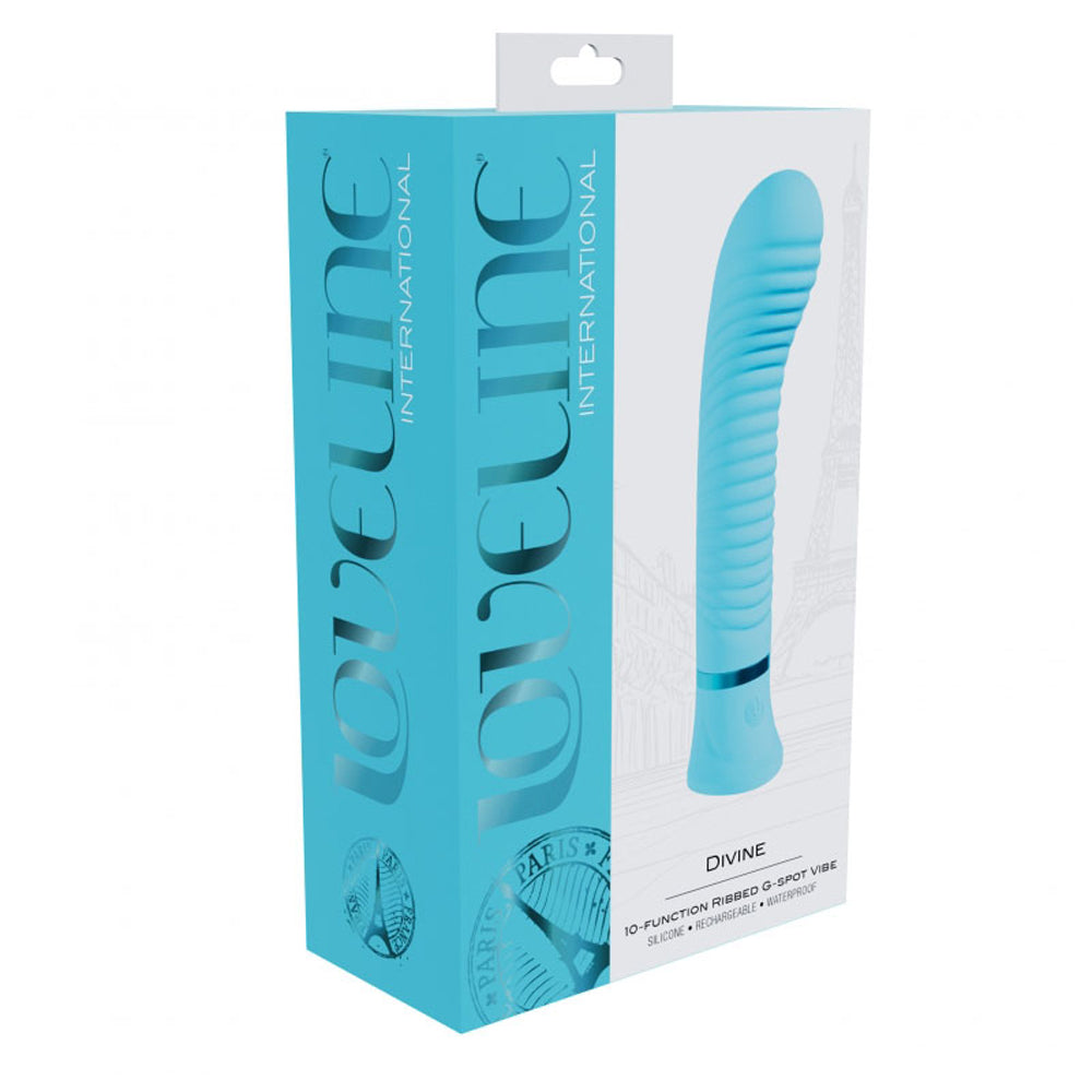 Loveline Divine Ribbed G-Spot Vibrator - Blue