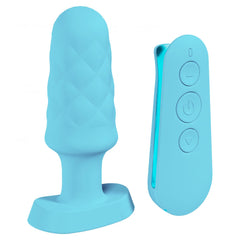 Loveline Velvet Remote Vibrating Plug Blue