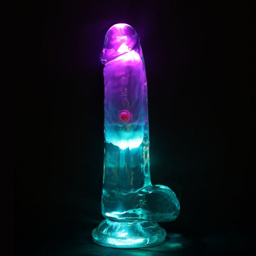 Realrock LED Vibrating Dildo with Balls – Illuminated Vibrator for Enhanced Sensation