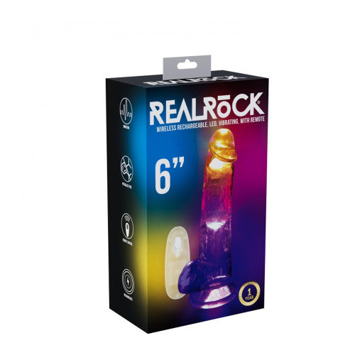 Realrock LED Vibrating Dildo with Balls – Illuminated Vibrator for Enhanced Sensation