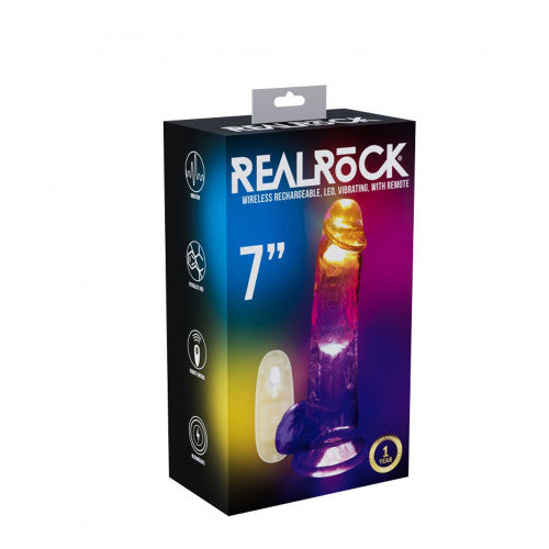 Realrock LED Vibrating Dildo with Balls – Illuminated Vibrator for Enhanced Sensation