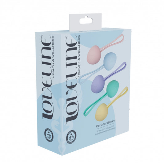 Loveline PelviFit Kegel Kit – Multiweight Berry Pelvic Floor Exerciser, Multicolor