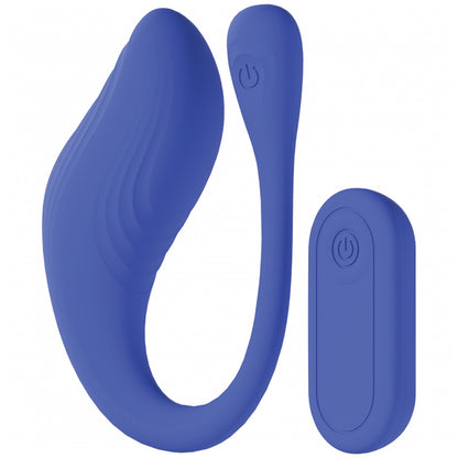 Loveline Velvet G-Spot Vibrator with Remote, Blue