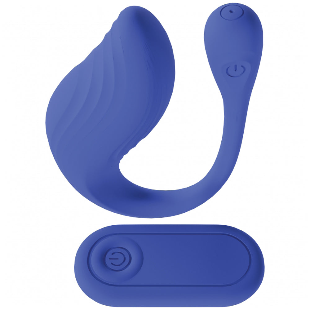 Loveline Velvet G-Spot Vibrator with Remote, Blue