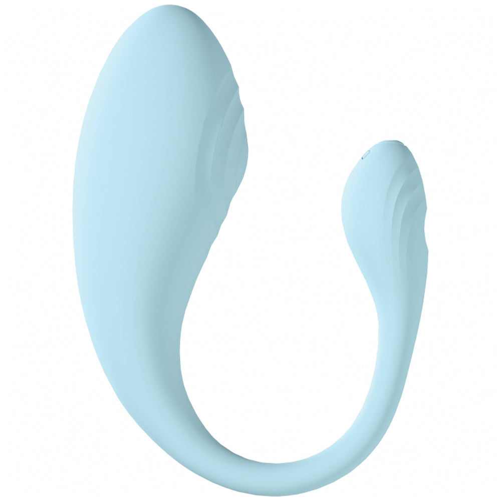 Loveline Wave C-Shape Vibrator with Remote Control - Blue
