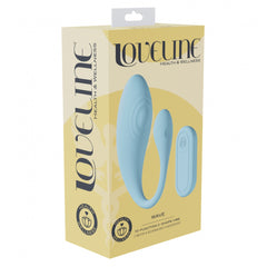 Loveline Wave C-Shape Vibrator with Remote Control - Blue