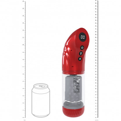 Pumped Strokemate Masturbator Metallic Red - Male Sex Toy