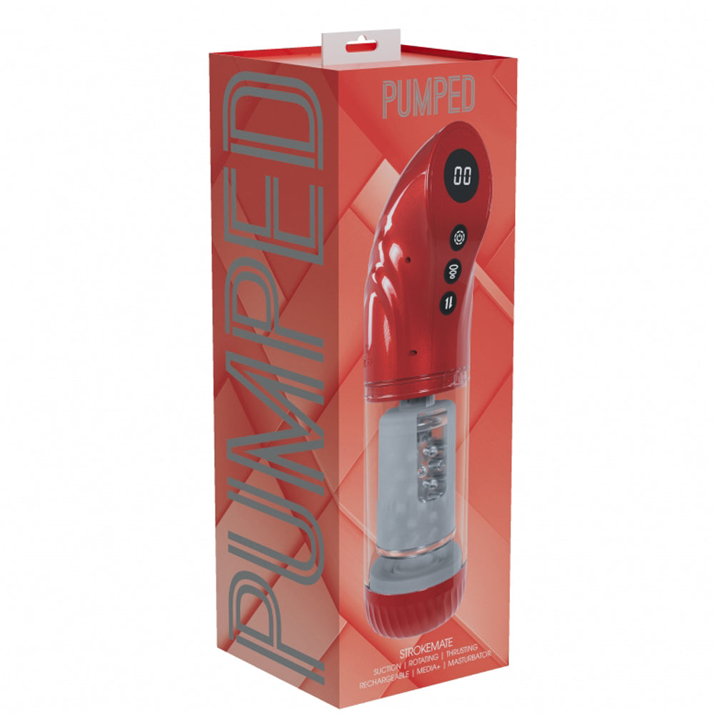 Pumped Strokemate Masturbator Metallic Red - Male Sex Toy