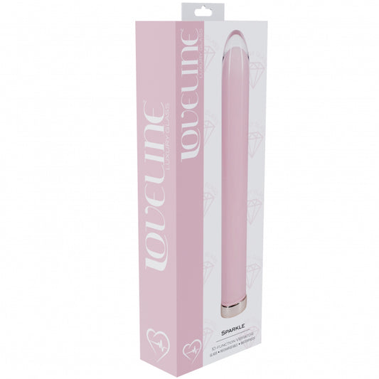 Loveline Sparkle 6.3" Glass Vibrator Pink