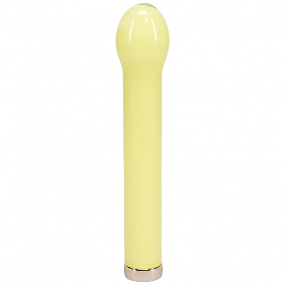 Loveline Celestia 6.3-Inch Glass Vibrator with Bulb Tip - Yellow