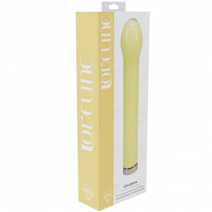 Loveline Celestia 6.3-Inch Glass Vibrator with Bulb Tip - Yellow