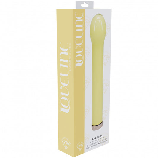 Loveline Celestia 6.3-Inch Glass Vibrator with Bulb Tip - Yellow
