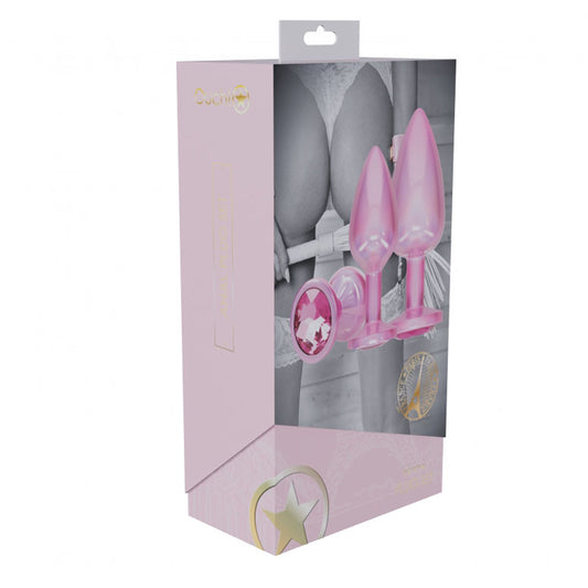 Ouch! Paris Collection Metal Anal Plug Set Pink