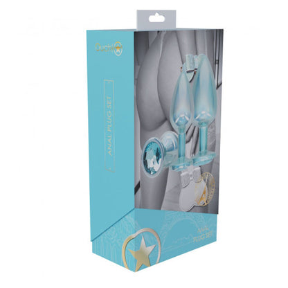 Ouch! Paris Collection Metal Anal Plug Set – Blue Trio for Stylish and Gradual Backdoor Play