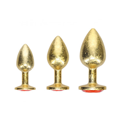 Ouch! Milan Collection Gold Metal Anal Plug Set – Premium Stainless Steel BDSM Toy for Beginners & Experts