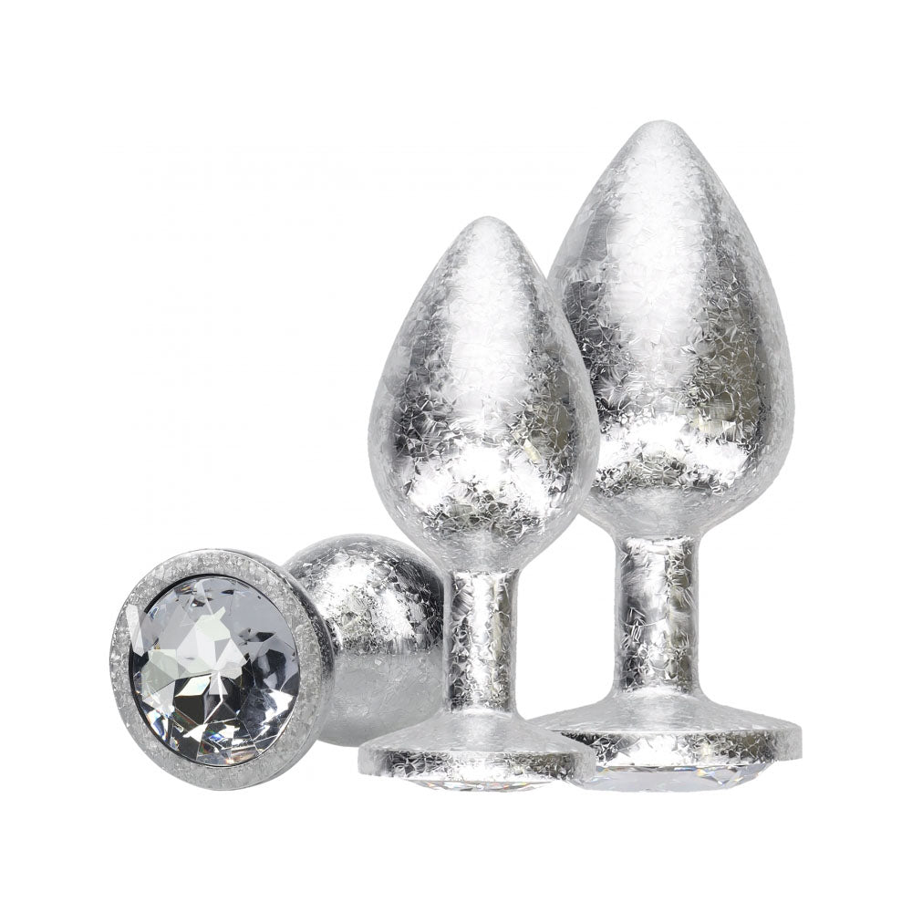 Ouch! New York Collection Silver Metal Anal Plug Set – Premium Stainless Steel Anal Toys