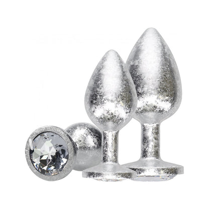 Ouch! New York Collection Silver Metal Anal Plug Set – Premium Stainless Steel Anal Toys