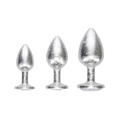 Ouch! New York Collection Silver Metal Anal Plug Set – Premium Stainless Steel Anal Toys