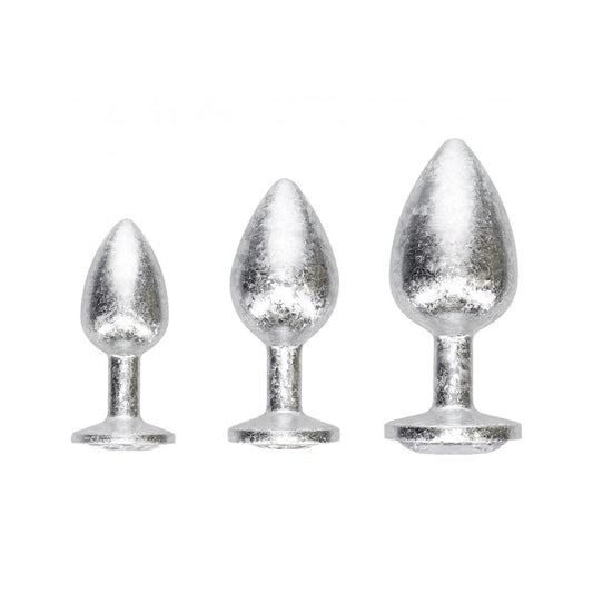 Ouch! New York Collection Silver Metal Anal Plug Set – Premium Stainless Steel Anal Toys