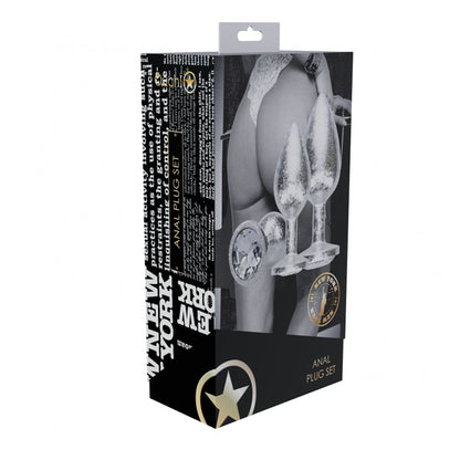 Ouch! New York Collection Silver Metal Anal Plug Set – Premium Stainless Steel Anal Toys