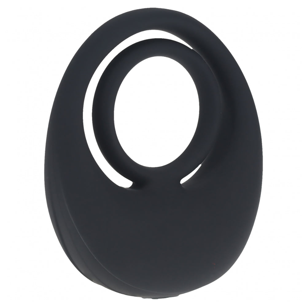 Levelz Vibrating Liquid Silicone Cock & Ball Ring Black